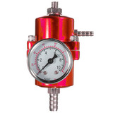Adjustable Fuel Pressure Regulator Pressure Gauge Red Universal