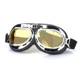 Frame Pilot Motorcycle Scooter Style Silver Helmet Goggles