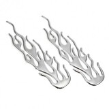 decorative sticker Flame A pair Car Silver Shaped