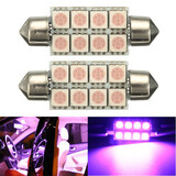 C5W 42mm Light Bulb Pink Canbus Festoon Dome Map Interior SMD LED