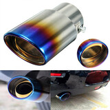 Universal Chrome Tip Pipe Stainless Steel Exhaust Muffler Grilled Blue