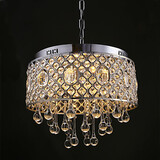 Lights Drum Chandelier Rain Drop Crystal