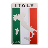 Emblem Decal Decoration Flag Aluminum Map Italy Badge Car Sticker Pair