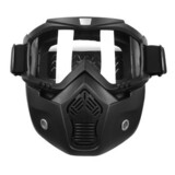 Motorcycle Bike Clear Lens Helmet Face Mask Shield Goggles Detachable Modular
