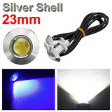 Silver Parking Light Shell Motor Car Lights Fog 23mm Eagle Eye LED Daytime Running DC12V
