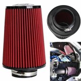 Cold Air Intake Filter Air Cleaner inches High Flow Cone Tapered Red Car