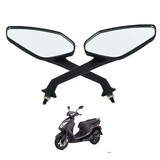 10mm Thread Universal Angled Motorcycle Bike Pair Black Mirrors Motobike