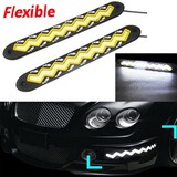 Waterproof Car Styling White Daytime Running Lights Flexible 2 X DRL LED Wave Shape COB