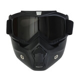 Detachable Harley Retro Helmet Face Mask Shield Goggles Motorcycle