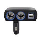 Car Cigarette Lighter Socket with Charger Dual 2 Way USB Interface Foldable