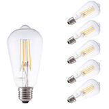 Decorative Ac 220-240 V 6 Pcs Cob E27 Dimmable St58 Warm White Led Filament Bulbs