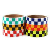 Warning Caution Reflective Sticker Dual Color Chequer Roll Signal