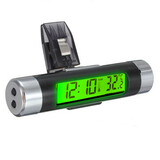LCD Clip-on digital Automotive Clock Backlight Thermometer