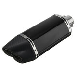 Motorcycle Carbon Double Stainless Steel 38-51mm Exhaust Muffler Pipe Air Outlet