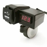 Waterproof Power Charger Socket 12V Voltage Voltmeter USB Motorcycle ATV Scooter 3.1A