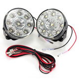 Round 9LED Car Front Driving Running Light Tail Lamp Daytime Fog