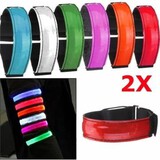 Strap Running Night Signal Safety 2pcs LED Reflective Arm Band Red Belt