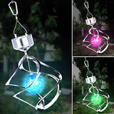 Spiral Colour Solar Led Pin Hanging Wind Changing
