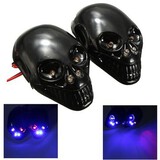 Skeleton Head LED License Plate Light Skull Turn Signal 12V Motorcycle