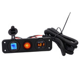 Motorcycle Charger Waterproof LED 22W Voltmeter Dual USB 5V 4.2A Switch Panel Marine Car Boat