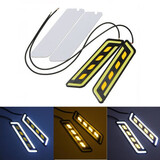 Daytime Running Fog Turn Signal Light Shape COB LED DRL 800LM White Pair Yellow