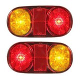Trailer Plate LED Tail Lights 2Pcs Submersible Truck Boat Ute