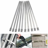 Cable Wire Straps 10pcs Ties Stainless Steel Metal Wraps Exhaust 150mm