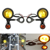 Metal Motorcycle Fog Shell Amber Yellow Turn Signal Light Light 39MM Mount Bracket