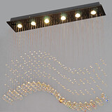 Canpoy Pendant Light Silver Modern Transparent Lighting Fixture Crystal Led Ceiling