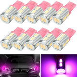 0.17A 10pcs Pink 2.3W 20Lm Lamp Light Color LED Side Indicator T10 5730
