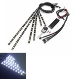 Wireless Remote Car Lights White Motorcycle Frame 18LEDs Flexible Neon Strips