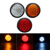 White Yellow Rear Tail Brake Stop Trailers Round LED Red Reflector Truck