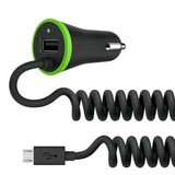 USB Car Charger with Spring Mobile Phone 3.4A Shape Micro USB Cable Cable Lighting
