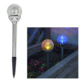Ball Stake Glass Color Changing Crackle Light Solar 5a