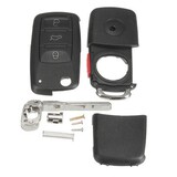 Case Car Uncut Blade VW Flip 4 Buttons Remote Key Black Shell