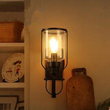 Retro Iron Wall Lamp Glass American