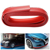 Lip Carbon Fiber Car Front Bumper Splitter Body Protector Kit Spoiler Red Rubber