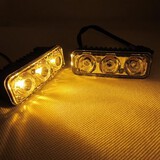 White Car LED Double Colors Steel Ring Daytime Running Lights New Yellow Lights