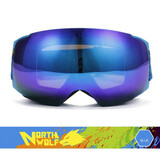 UV400 Spherical North Wolf Motorcycle Riding Double Lens Goggles Ski