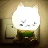 Night Light Creative Sensor Warm White Light Baby Cat Relating Sleep