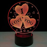 Colorful 100 Night Light Love Led Touch Switch 3d Creative