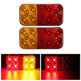 Pair Trailer Truck Lorry Light Turn Signal Lamp Brake Tail 8LED 24V