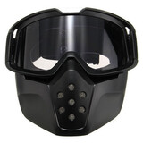 Mouth Grey Detachable Helmet Motorcycle Ski Lens Filter Face Mask Shield Goggles