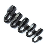 Nylon Braided Car Black Aluminum 180 Degree Swivel Hose End