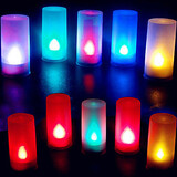 Candle Shape Led Night Light Christmas Colorful Abs Festival