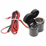 Cap Motorcycle Button 8inch 12-24V 1inch Charger With Cigarette Lighter USB Waterproof
