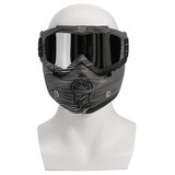 Silver Clear Mask Shield Goggles Motorcycle Helmet Detachable Modular Full Face Protect