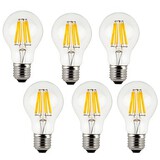 E26/e27 Led Filament Bulbs Warm White Ac 220-240 V 8w A60 A19 Cob Cool White Decorative 6 Pcs