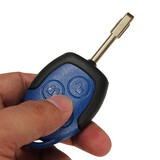Uncut Blade 3 Button Remote Key Case with Blue Ford Transit Connect