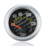 Yellow LED Carbon Fiber Face Celsius Gauge With Water Temperature